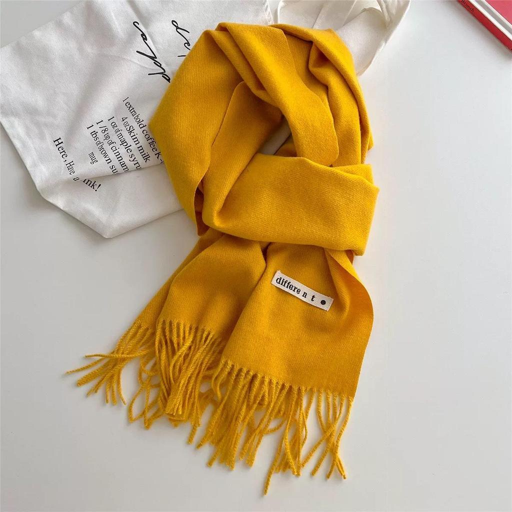 Unisex Ciepły Długi Szalik: Wszechstronny szal w jednolitym kolorze na jesień i zimę