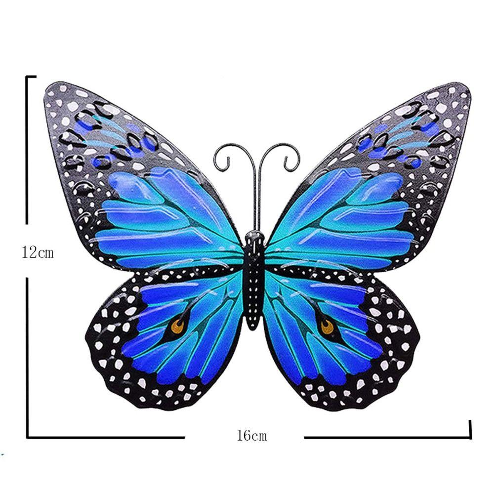 Hanging Ornament Yard Decoration Butterfly Metal Art Sculpture Home Outdoor Iron Art Owl Vintage Garden Fence Decor