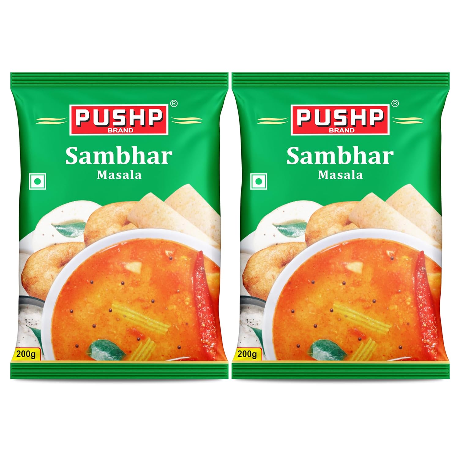 Pushp Sambhar Masala Powder 200g Pack Of 2 Traditional South Indian Spice Blend For Authentic Homemade Taste And Aroma