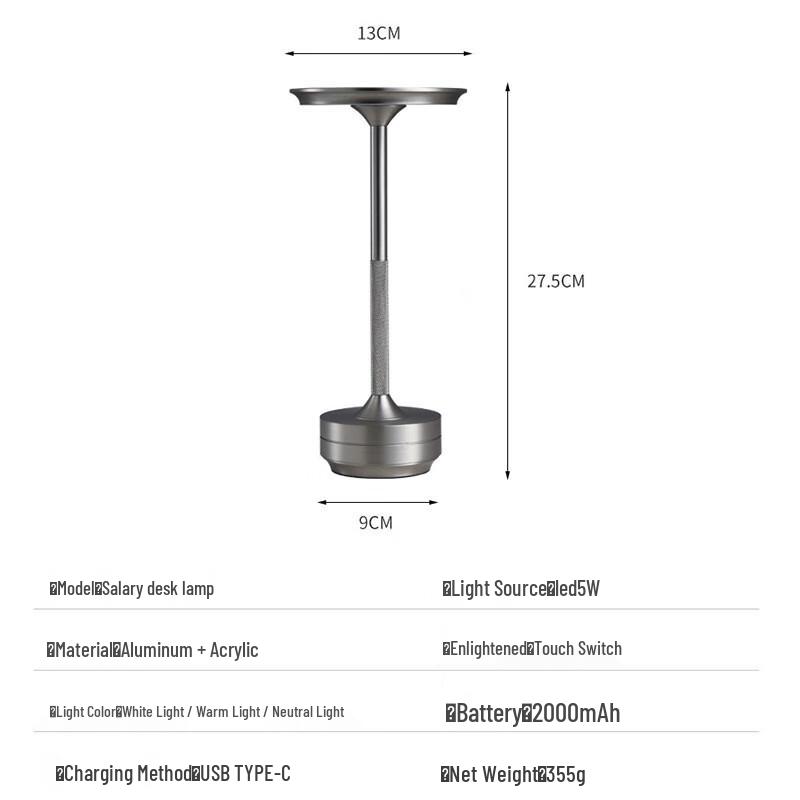 NuFeng New Chinese Style Eye-Protection Rechargeable LED Table Lamp