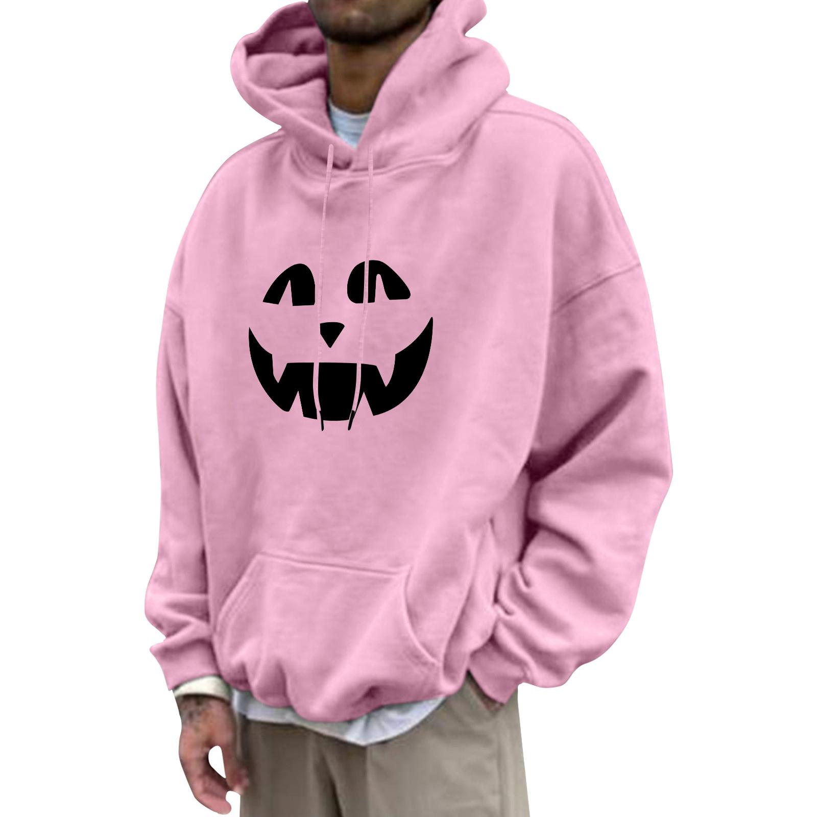 

Unisex Casual Fashion Top With Drawstring Hoodie And Printed Sweatshirt M розовый