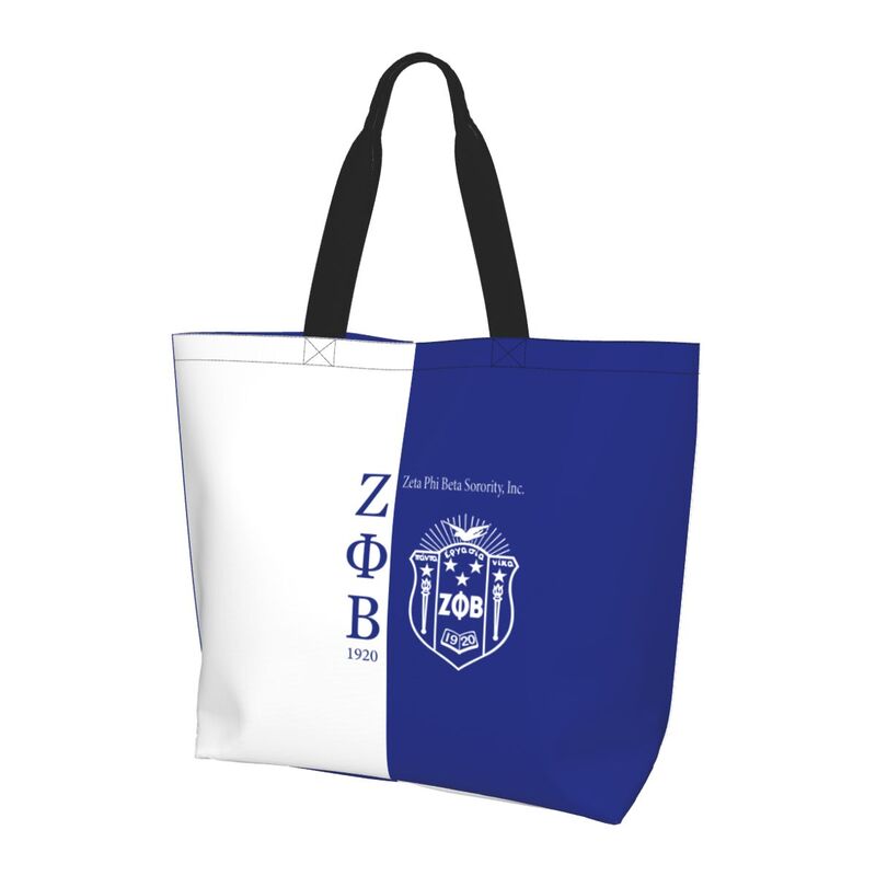 Custom Zeta Phi Beta 1920 Print Shoulder Bag Women Large Foldable Waterproof Travel Handbag Reusable Grocery Bags Shopping Bag