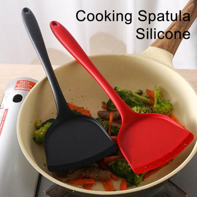 Spatule en Silicone à Long Manche Turner de Cuisson Antiadhésif pour Friture Sauté Aliments Ustensile de Cuisine Résistant à la Chaleur de Qualité Alimentaire pour la Maison Chefs Professionnels