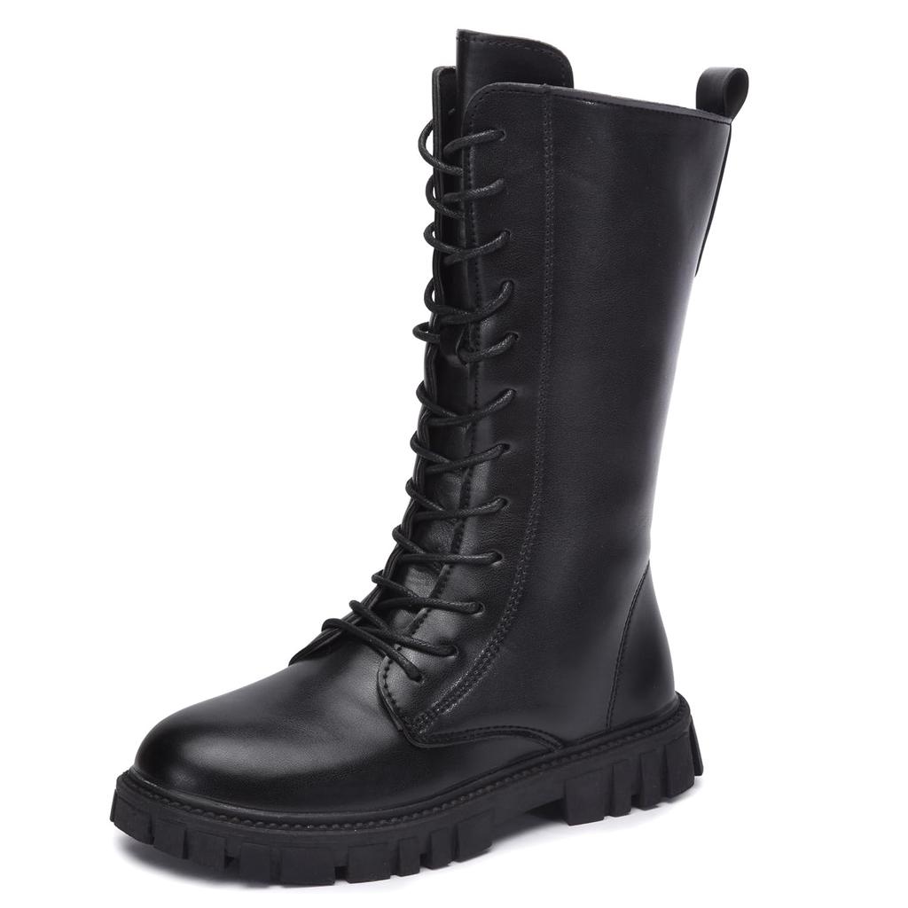 Skeblo Martin Perfect for Snow and Winter Perfect for Photo and Students Girls' Boots, Lace-Up Boots, Play, Children's Shoes, Hakama, Wear, Black,