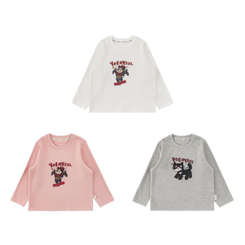 Yoyou Girls' Cartoon Long Sleeve Knitted T-shirt