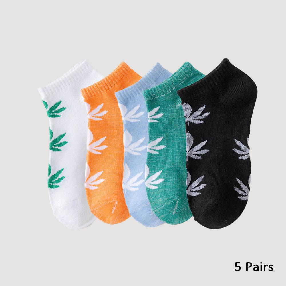 

Модные 5 пар женских носков до щиколотки с кленовым листом Y2K Kawaii Хлопковые Дышащие Милые Короткие Носки Белый/Черный/Цвет Карамели One Size