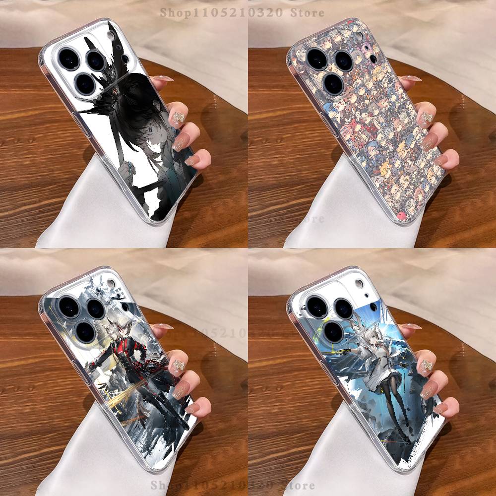 Custodia per Telefono Arknights Endfield Per iPhone 17,16,15,14,13,12,11 Pro,Max,Plus,XR,Mini,E Trasparente Copertura Totale Morbida