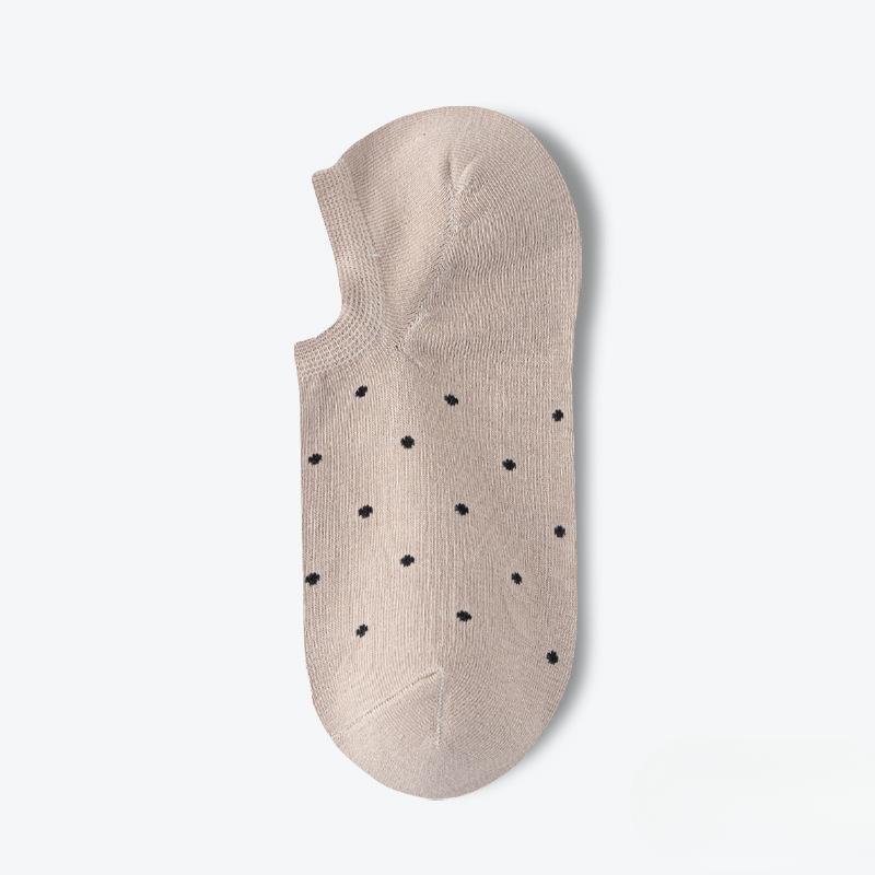 Female Summer Thin Cotton Non Slip Heel Shallow Mouth Invisible Dot Socks