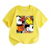 Kids Boys Girls Crew Neck Short Sleeve 100% Cotton T-shirt, Cute Cartoon Mouse Pop Art Print Casual Soft Breathable Summer Basic Tee for Children Dail