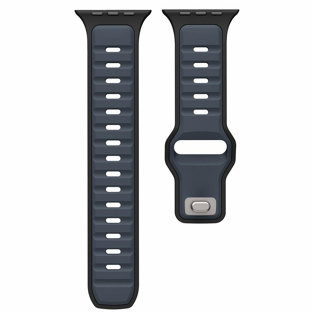Silicone Strap for Apple Watch Series 10 Ultra 9 8 7 SE 6 5 4 3 2 1 46mm 49mm 45mm 44mm 42mm Dual Color Sport Wrist Band