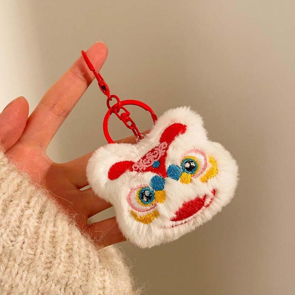 Lion Dance God of Wealth Pendant Cartoon Chinese New Year Keyring  Festive Decor