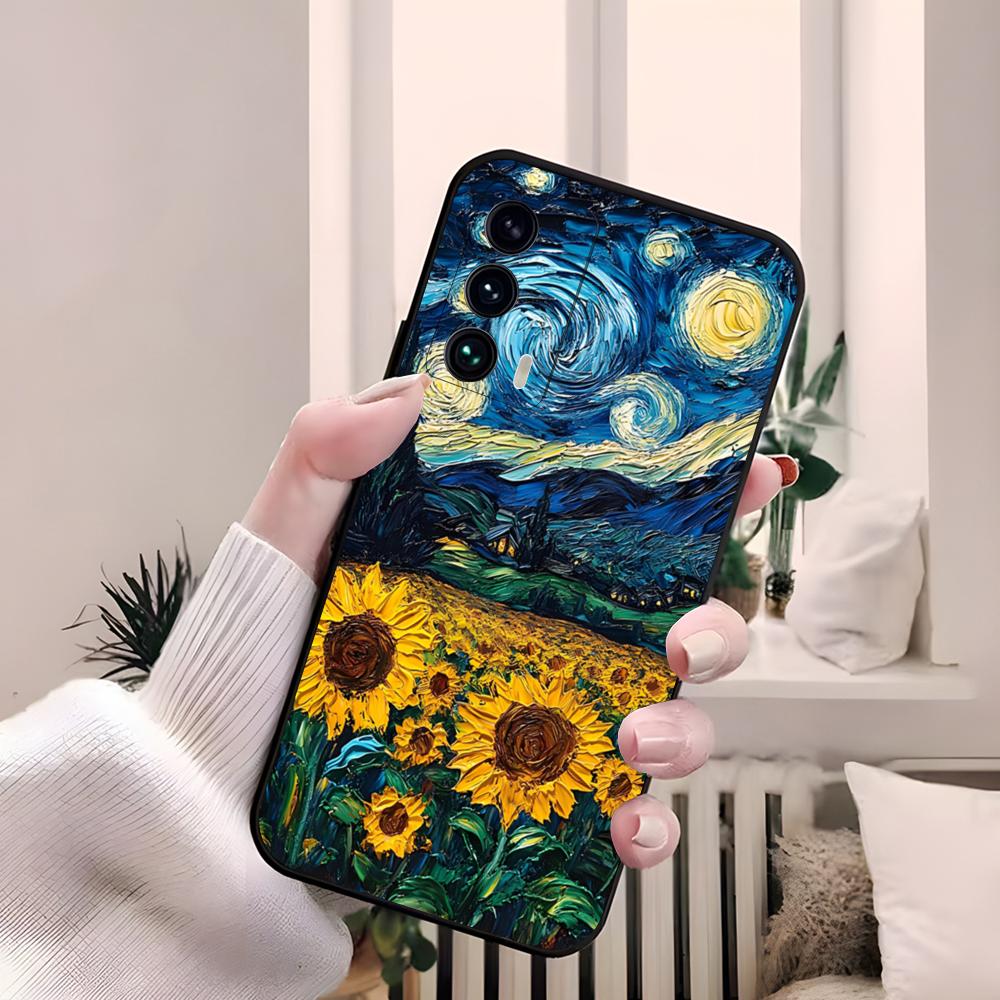 Van Gogh Starry Sunflowers Phone Case For Samsung S26 S25 Edge S24 S23 S22 S21 Ultra Plus Fe A55 56 15 4G 5G Galaxy Silicon Cove