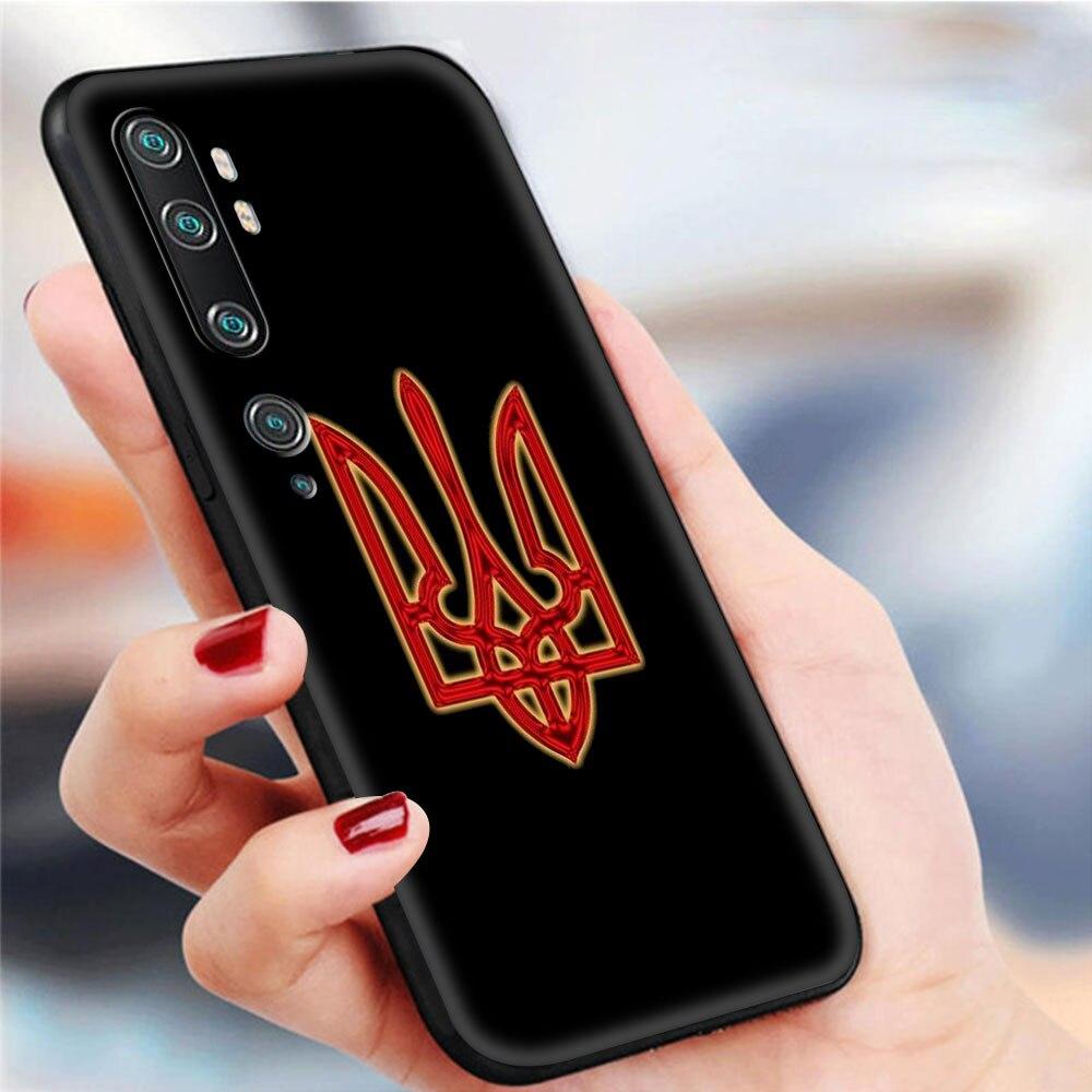 Ukraine Flag Painted Bling Case For Xiaomi Mi Poco X3 NFC M3 Pro Note 10 Lite 11 10T Pro 5G 9T Silicone Phone Coque Black Cover