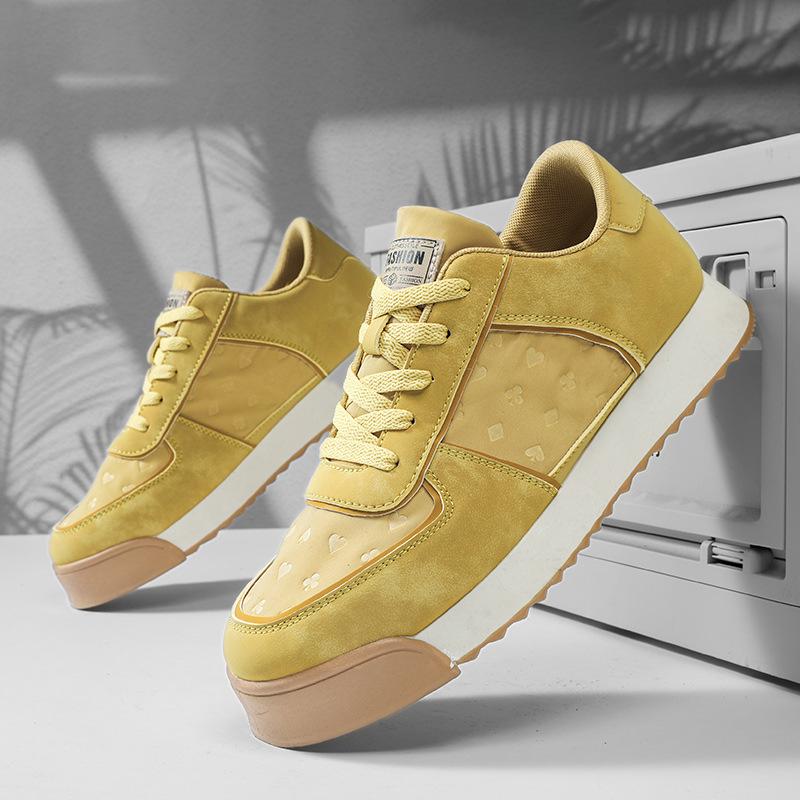 Casual Sports Shoes Men Increased Fashion Leather Casual Shoes Board Shoes High Quality Outdoor Chunky Sneakers British Style