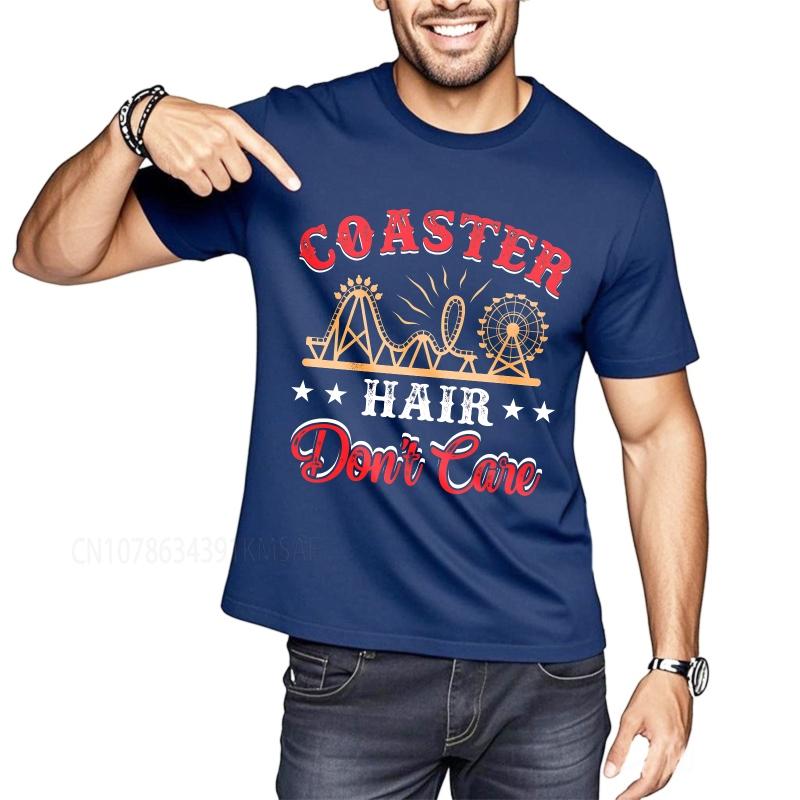 

unisex summer For him tshirt Coaster Hair Dont Care Amusement Park Design Short Sleeve Soft Oneck Top tees cotton men top tees 4XL