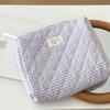 New Cotton Makeup Bag Cute Checkered Pattern Travel Toiletry Bag Multi-size Large Capacity Storage Wrist Bag Travel Use