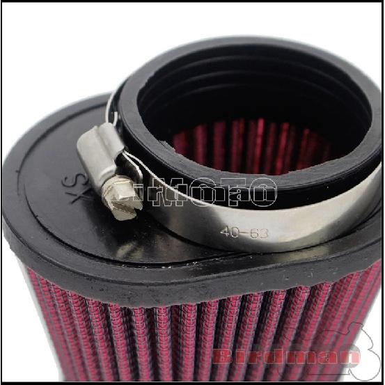 Motorcycle Red 48mm 52mm Air Cleaner Intake Filter Universal For Cafe Racer Honda Yamaha BMW Kawasaki Suzuki Oval Pod Air Filter