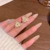 French Pearl Camellia Earrings Femininity Elegant Atmosphere Retro Stud Earrings Ear Jewelry