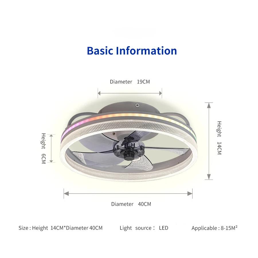 

Потолочный вентилятор Nordic Modern с подсветкой, дистанционное управление яркостью, 6-ступенчатая регулировка скорости, внутреннее освещение, освещение для вентилятора в спальне Remote dimming
