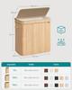 SONGMICS Laundry Hamper with Lid, Bamboo Laundry Basket, Removable Machine Washable Hamper Basket, with Handles, 150 L, for Laundry Room, Bedroom