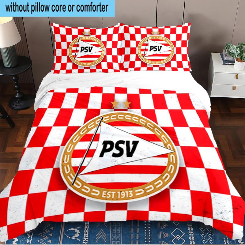 Psv Sports Emblem 3PCS Bedding set,Ideal for1pc Duvet Cover And 2pcs Pillowcases Perfect for Christmas gift,Ideal for Bedroom, Dormitory