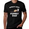 Worlds Best Ferret Dad Tshirt Minimalist Plain Crew Neck Tshirt