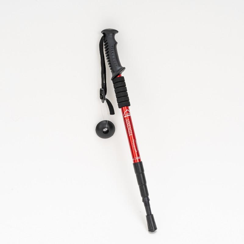 Outdoor Ultra Light Four Section Straight Handle Aluminum Alloy Hiking Stick Shock-absorbing Extension Internal Lock Cane Hiking Hiking Cane