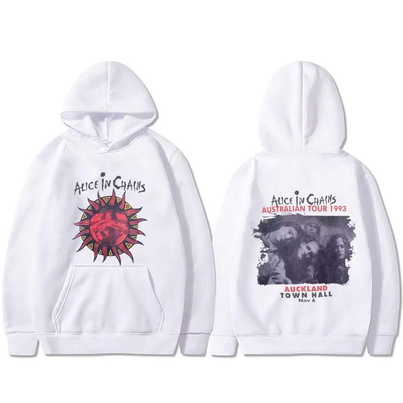 Felpa Tour 1993 Rock Band Alice in Chains Uomo Donna Casual Pile Cotone Tuta Uomo Felpe con Cappuccio Oversize Gothic Punk