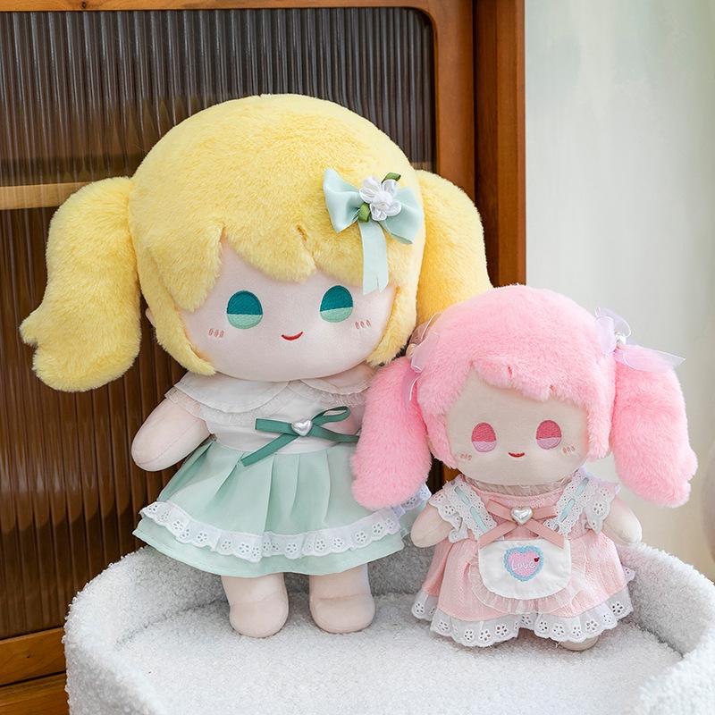 Little Girl Wearing A Skirt Cotton Doll Girl Sleeping Comfort Hug Cloth Doll Girl Heart Birthday Gift