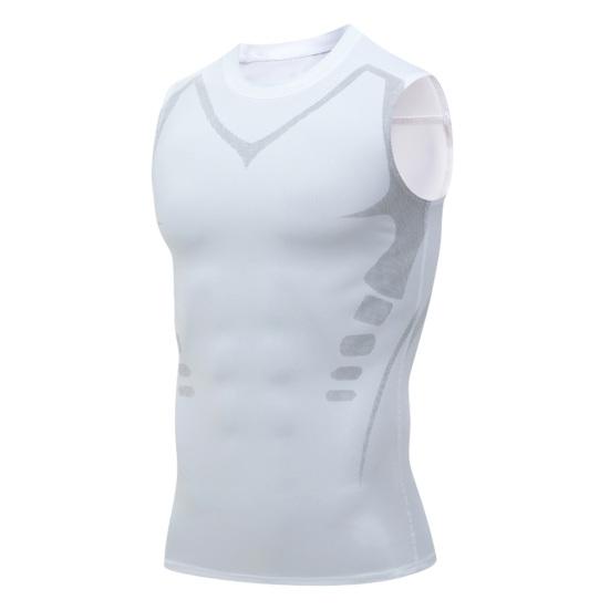 Men s Compression Tank Top Quick Dry High Stretch Athletic M белый