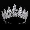 Echsio New Big Eye Zircon Bridal Copper Crowns Luxury Rhinestone for Women Wedding Accessories Tiaras for Women Party BC4626