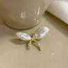 Gold Tone Butterfly Brooch Pearl Like Women Pearl Butterfly Brooch High End Lapel Pin  Necklines