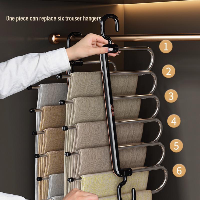 Mehrschichtiger rutschfester faltbarer Hosenbügel für nahtlose Aufbewahrung