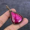 Natural Ruby Natural Gemstone Copper Wire Wrap Jewelry Pendant 2.52" b2F30