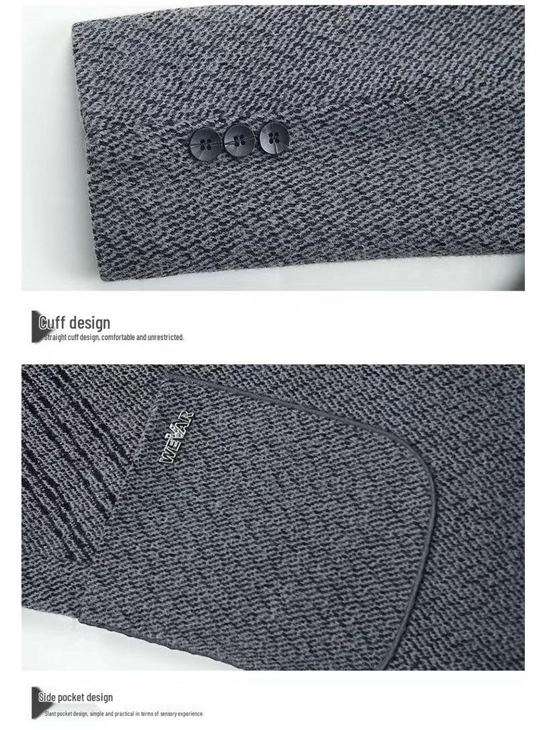 Men's Fleece-Lined Chenille Jacket for Autumn/Winter