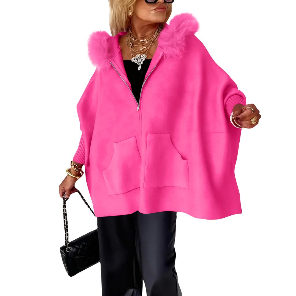 Women's Fashion Casual Button Long Sleeve Round Neck Plush Jacket