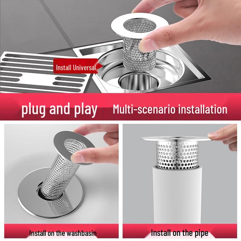 Stainless Steel Anti-Clogging Insect-Proof Hair Drain Filter Mesh for Bathroom Basin