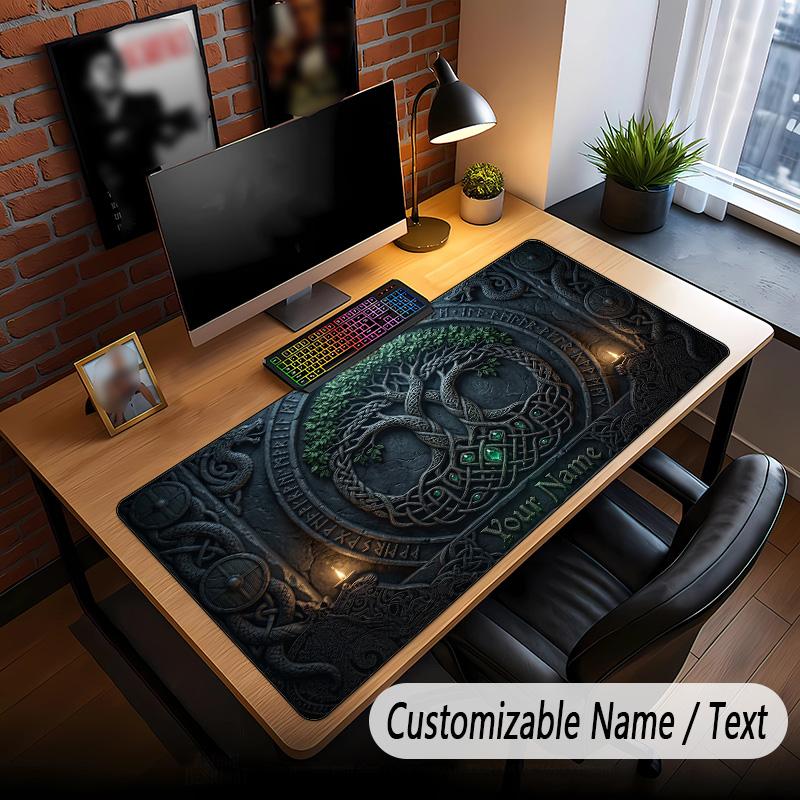 Tree of Life Theme Custom Mouse Pad Personalized With Name Text Customized Desk Mat For Office Home Decor