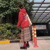 Christmas Rainbow Plaid Woolen Pleated Skirt Japanese High-waisted Slim Skirt Sweet Vintage Fashion Faldas Para Mujeres