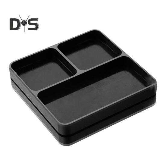 

Магнитный электронный ремонтный органайзер для винтов Лоток для деталей с 3 отделениями Многоцелевой держатель винтов Магнитный лоток для инструментов чёрный