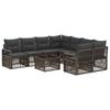 Garden Sofa Set 9 Pieces Grey Poly Rattan