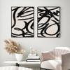Neutral Geometric Circle Abstract Boho Black Brush Strokes Line Art Poster Print Canvas Painting Minimalist Wall Room Home Decor