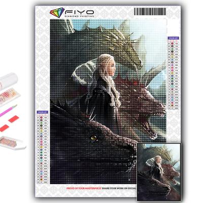 Pittura diamante Il Trono di Spade Drago e bellezza Diamante Mosaico Pittura ricamo diamante artigianale
