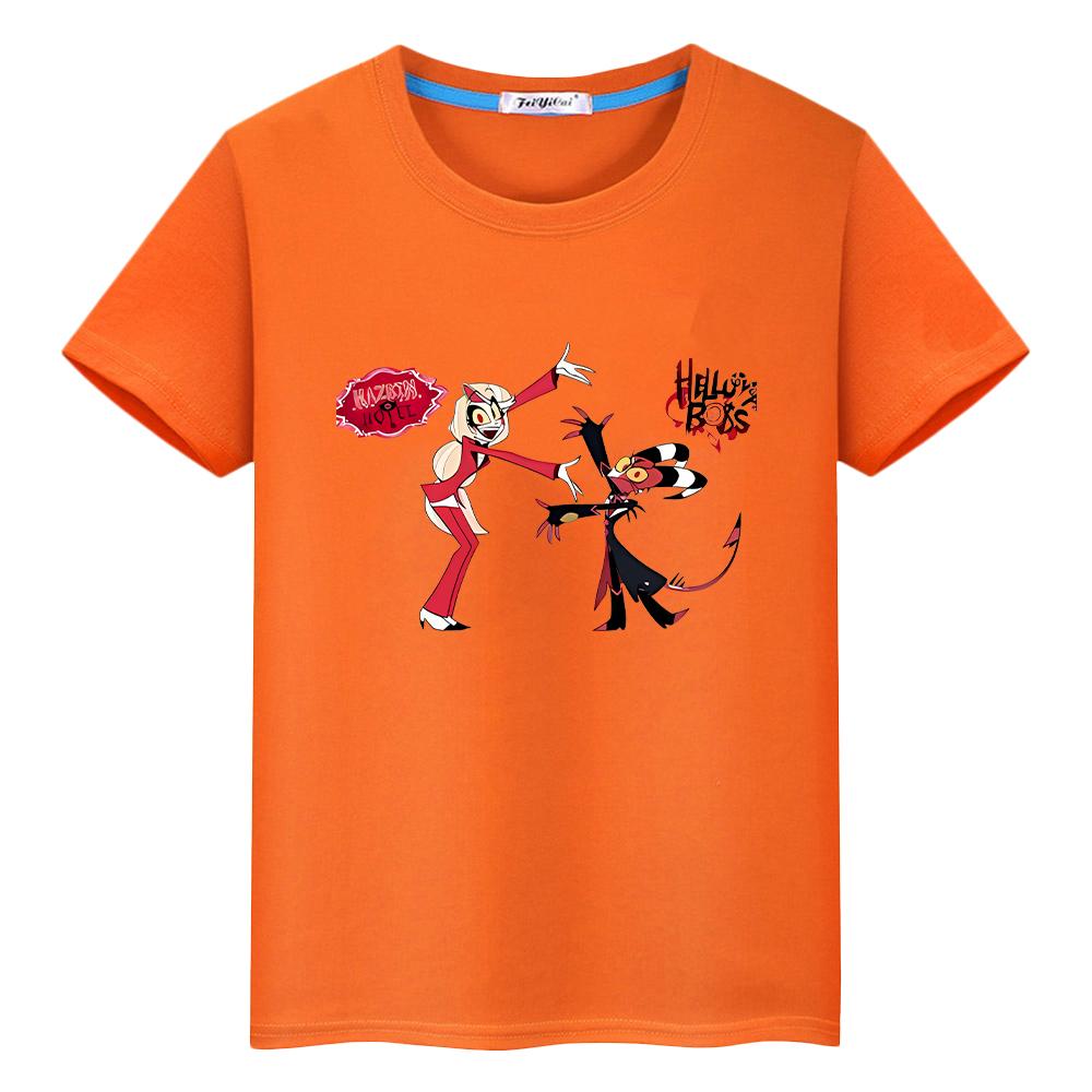Helluva Boss T Shirt for Kids Boy10year Print 100%Cotton Kawaii Short-sleeved Y2k Anime Tops Pride Tshirt Cute Tees Girl Clothes
