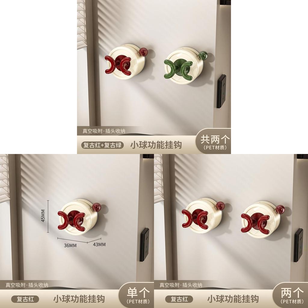 Sucker Hook Holder Wall Mount With Strong Load Capacity For Kitchen Storage