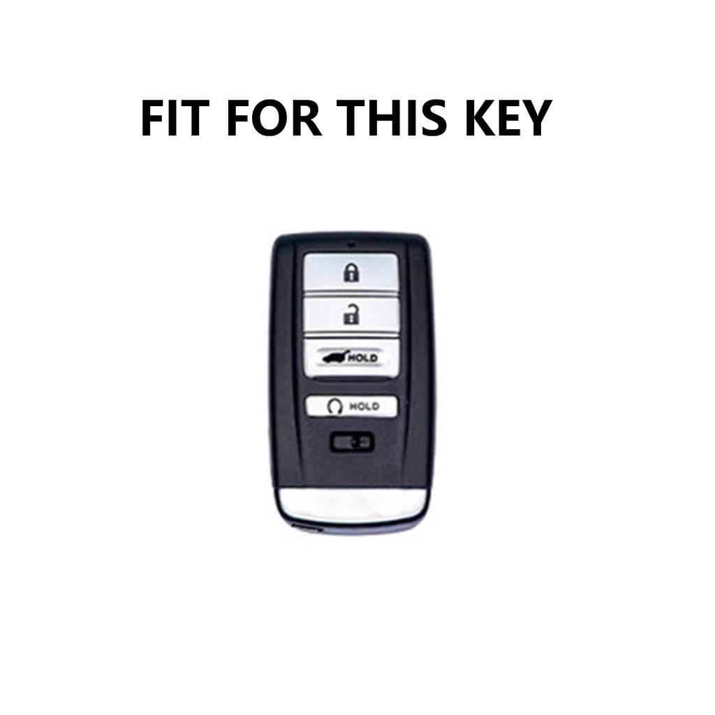 Genuine Leather Auto Key Fob Cover Case Housing Key Ring Fit For Honda Acura Rlx Rdx Mdx Ilx Tlx Cdx Auto Key Fob Auto Accessories With 4 Bottons