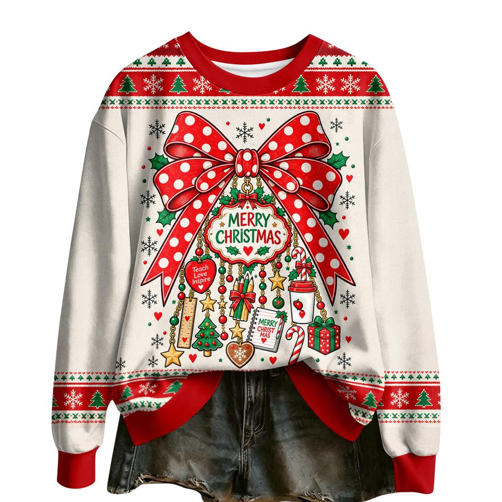 Women's Halloween Graphic Long Sleeve Crewneck Top, Casual Fashion Shirt for Fall