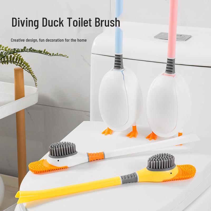 Mała Żółta Kaczuszka Ścienny Silikonowy Szczotka do WC z Podstawką