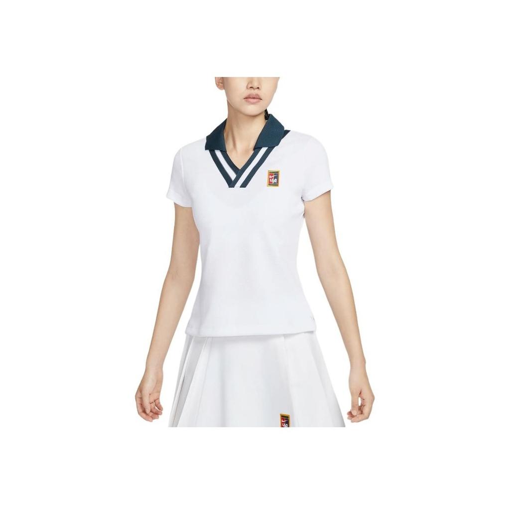Nike Fashionable Comfortable Short Sleeve Polo Shirt Women Tops White FZ0277-100