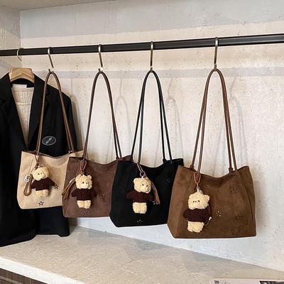 Women's Retro Suede Tote Bag - Large Capacity, New for 2025 Autumn/Winter
